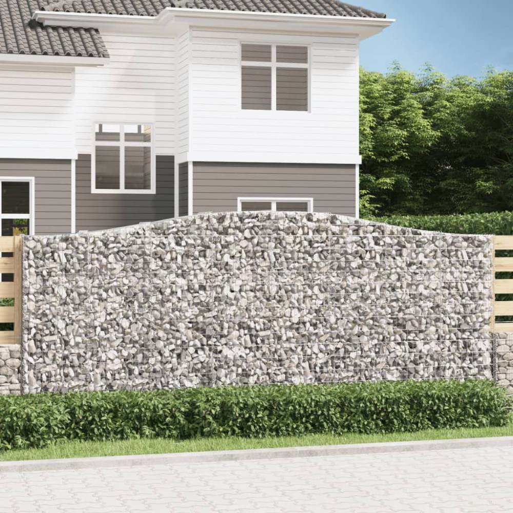 vidaXL Coș gabion arcuit, 10 buc, 400x50x160/180 cm, fier galvanizat