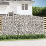 vidaXL Coșuri gabion arcuite, 2 buc 400x50x200/220 cm, fier galvanizat vidaXL Coșuri gabion arcuite, 2 buc 400x50x200/220 cm, fier galvanizat