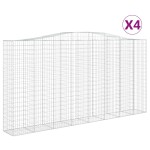 vidaXL Coșuri gabion arcuite, 4 buc 400x50x200/220 cm, fier galvanizat