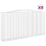 vidaXL Coșuri gabion arcuite, 9 buc 400x50x200/220 cm, fier galvanizat