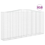 vidaXL Coșuri gabion arcuite, 10 buc 400x50x200/220cm, fier galvanizat
