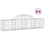 vidaXL Coșuri gabion arcuite 4 buc, 200x30x40/60 cm, fier galvanizat