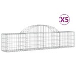 vidaXL Coșuri gabion arcuite 5 buc, 200x30x40/60 cm, fier galvanizat