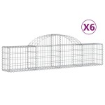 vidaXL Coșuri gabion arcuite 6 buc, 200x30x40/60 cm, fier galvanizat