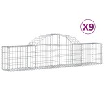 vidaXL Coșuri gabion arcuite 9 buc, 200x30x40/60 cm, fier galvanizat