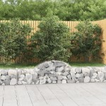 vidaXL Coșuri gabion arcuite 10 buc, 200x30x40/60 cm, fier galvanizat