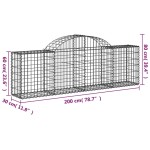 vidaXL Coșuri gabion arcuite 15 buc, 200x30x60/80 cm, fier galvanizat vidaXL Coșuri gabion arcuite 15 buc, 200x30x60/80 cm, fier galvanizat