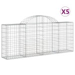 vidaXL Coșuri gabion arcuite 5 buc, 200x30x80/100cm, fier galvanizat vidaXL Coșuri gabion arcuite 5 buc, 200x30x80/100cm, fier galvanizat