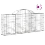 vidaXL Coșuri gabion arcuite 6 buc, 200x30x80/100cm, fier galvanizat