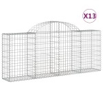 vidaXL Coșuri gabion arcuite 13 buc, 200x30x80/100cm, fier galvanizat vidaXL Coșuri gabion arcuite 13 buc, 200x30x80/100cm, fier galvanizat