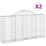 vidaXL Coșuri gabion arcuite 2 buc, 200x30x100/120 cm fier galvanizat vidaXL Coșuri gabion arcuite 2 buc, 200x30x100/120 cm fier galvanizat