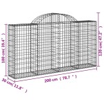 vidaXL Coșuri gabion arcuite 15 buc, 200x30x100/120 cm fier galvanizat vidaXL Coșuri gabion arcuite 15 buc, 200x30x100/120 cm fier galvanizat