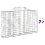 vidaXL Coșuri gabion arcuite 6 buc, 200x30x120/140 cm, fier galvanizat