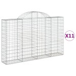 vidaXL Coșuri gabion arcuite 11 buc, 200x30x120/140cm, fier galvanizat vidaXL Coșuri gabion arcuite 11 buc, 200x30x120/140cm, fier galvanizat