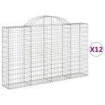 vidaXL Coșuri gabion arcuite 12 buc, 200x30x120/140cm, fier galvanizat vidaXL Coșuri gabion arcuite 12 buc, 200x30x120/140cm, fier galvanizat