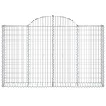vidaXL Coșuri gabion arcuite 13 buc, 200x30x120/140cm, fier galvanizat