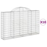 vidaXL Coșuri gabion arcuite 18 buc, 200x30x120/140cm, fier galvanizat vidaXL Coșuri gabion arcuite 18 buc, 200x30x120/140cm, fier galvanizat