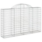 vidaXL Coșuri gabion arcuite 20 buc, 200x30x120/140cm, fier galvanizat