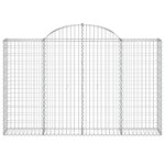 vidaXL Coșuri gabion arcuite 20 buc, 200x30x120/140cm, fier galvanizat