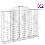 vidaXL Coșuri gabion arcuite 2 buc, 200x30x140/160cm, fier galvanizat vidaXL Coșuri gabion arcuite 2 buc, 200x30x140/160cm, fier galvanizat