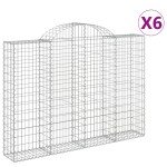 vidaXL Coșuri gabion arcuite 6 buc, 200x30x140/160cm, fier galvanizat vidaXL Coșuri gabion arcuite 6 buc, 200x30x140/160cm, fier galvanizat