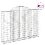 vidaXL Coșuri gabion arcuite 11 buc, 200x30x140/160cm, fier galvanizat vidaXL Coșuri gabion arcuite 11 buc, 200x30x140/160cm, fier galvanizat