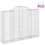 vidaXL Coșuri gabion arcuite 12 buc, 200x30x140/160cm, fier galvanizat vidaXL Coșuri gabion arcuite 12 buc, 200x30x140/160cm, fier galvanizat