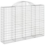 vidaXL Coșuri gabion arcuite 14 buc, 200x30x140/160cm, fier galvanizat