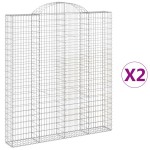 vidaXL Coșuri gabion arcuite, 2 buc 200x30x220/240cm, fier galvanizat