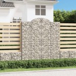 vidaXL Coșuri gabion arcuite,9 buc., 200x30x220/240cm, fier galvanizat