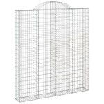 vidaXL Coșuri gabion arcuite,9 buc., 200x30x220/240cm, fier galvanizat