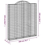 vidaXL Coșuri gabion arcuite,9 buc., 200x30x220/240cm, fier galvanizat