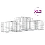 vidaXL Coșuri gabion arcuite 12 buc, 200x50x40/60 cm, fier galvanizat vidaXL Coșuri gabion arcuite 12 buc, 200x50x40/60 cm, fier galvanizat