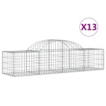 vidaXL Coșuri gabion arcuite 13 buc, 200x50x40/60 cm, fier galvanizat