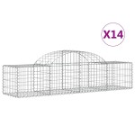 vidaXL Coșuri gabion arcuite 14 buc, 200x50x40/60 cm, fier galvanizat