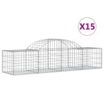 vidaXL Coșuri gabion arcuite 15 buc, 200x50x40/60 cm, fier galvanizat vidaXL Coșuri gabion arcuite 15 buc, 200x50x40/60 cm, fier galvanizat