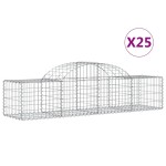vidaXL Coșuri gabion arcuite 25 buc, 200x50x40/60 cm, fier galvanizat