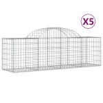 vidaXL Coșuri gabion arcuite 5 buc, 200x50x60/80 cm, fier galvanizat