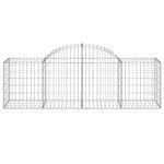 vidaXL Coșuri gabion arcuite 5 buc, 200x50x60/80 cm, fier galvanizat