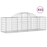 vidaXL Coșuri gabion arcuite 15 buc, 200x50x60/80 cm, fier galvanizat vidaXL Coșuri gabion arcuite 15 buc, 200x50x60/80 cm, fier galvanizat