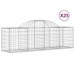 vidaXL Coșuri gabion arcuite 25 buc, 200x50x60/80 cm, fier galvanizat