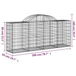 vidaXL Coșuri gabion arcuite 12 buc, 200x50x80/100 cm, fier galvanizat vidaXL Coșuri gabion arcuite 12 buc, 200x50x80/100 cm, fier galvanizat