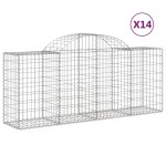 vidaXL Coșuri gabion arcuite 14 buc, 200x50x80/100 cm, fier galvanizat