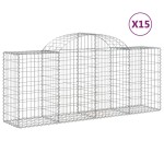 vidaXL Coșuri gabion arcuite 15 buc, 200x50x80/100 cm, fier galvanizat vidaXL Coșuri gabion arcuite 15 buc, 200x50x80/100 cm, fier galvanizat