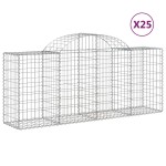 vidaXL Coșuri gabion arcuite 25 buc, 200x50x80/100 cm, fier galvanizat