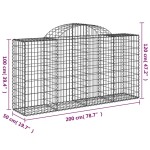 vidaXL Coșuri gabion arcuite 11 buc, 200x50x100/120cm, fier galvanizat vidaXL Coșuri gabion arcuite 11 buc, 200x50x100/120cm, fier galvanizat