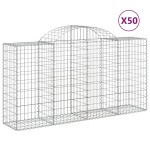 vidaXL Coșuri gabion arcuite 50 buc, 200x50x100/120 cm fier galvanizat