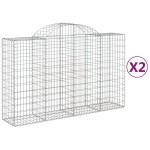 vidaXL Coșuri gabion arcuite 2 buc, 200x50x120/140 cm, fier galvanizat vidaXL Coșuri gabion arcuite 2 buc, 200x50x120/140 cm, fier galvanizat