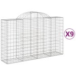 vidaXL Coșuri gabion arcuite 9 buc, 200x50x120/140 cm, fier galvanizat
