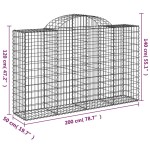 vidaXL Coșuri gabion arcuite 40 buc, 200x50x120/140cm, fier galvanizat